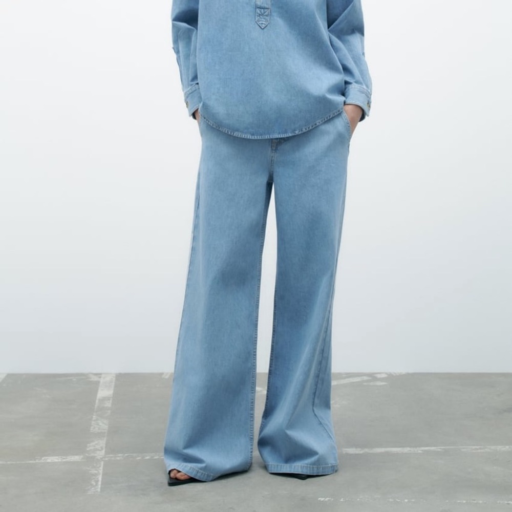 High rise wide leg jeans